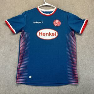 Fortuna Dusseldorf F95 Soccer Training Shirt Men's L Short Sleeve Blue Uhlsport